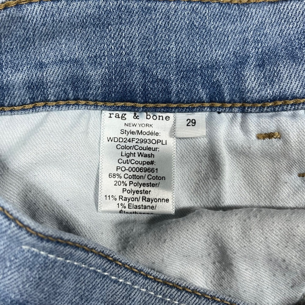 Rag & Bone Serena High-Rise Crop Wide Leg Jeans Light Wash Blue Denim Womens 29 - Picture 13 of 13